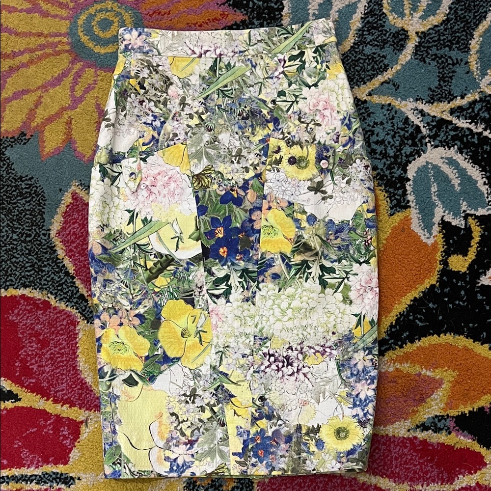 ERDEM Multicolor Floral Pencil Skirt Women’s 4
